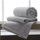 Ver imagem 1 de Manta Microfibra Lisa Toque Aveludado Casal 1.80x2.20m Home Design Corttex Cinza
