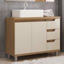 Ver imagem 1 de Gabinete de Banheiro 02 Portas com Cuba Bege/Itapuã/Off White