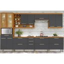 Ver imagem 1 de Cozinha Modulada Completa Burguesa Premium 7 Peças (3aéreos+3balcões+1paneleiro) C6p58 Freijo/