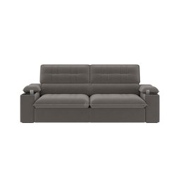 Sofá Stylus 2,10m Retrátil/reclinável com Porta Copos e Cooler Suede Cinza - Xflex Sofás - 5