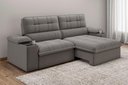 Ver imagem 1 de Sofá Stylus 2,10m Retrátil e Reclinável com Porta Copos e Cooler Suede Cinza - Xflex Sofás