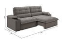 Ver imagem 3 de Sofá Stylus 2,10m Retrátil e Reclinável com Porta Copos e Cooler Suede Cinza - Xflex Sofás
