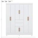 Ver imagem 4 de Guarda Roupa Casal Pequim 8 Portas Branco - Mercado Dos Móveis