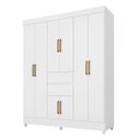 Ver imagem 2 de Guarda Roupa Casal Pequim 8 Portas Branco - Mercado Dos Móveis