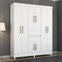 Ver imagem 1 de Guarda Roupa Casal Pequim 8 Portas Branco - Mercado Dos Móveis