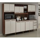 Ver imagem 2 de Armário de Cozinha Ágata 12 Portas 2 Gavetas:CHOCOLATE/OFF WHITE