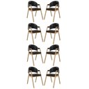 Ver imagem 1 de Kit 8 Cadeiras Mesa Jantar Suellen Versátil Reforçada Corino Cor:preto