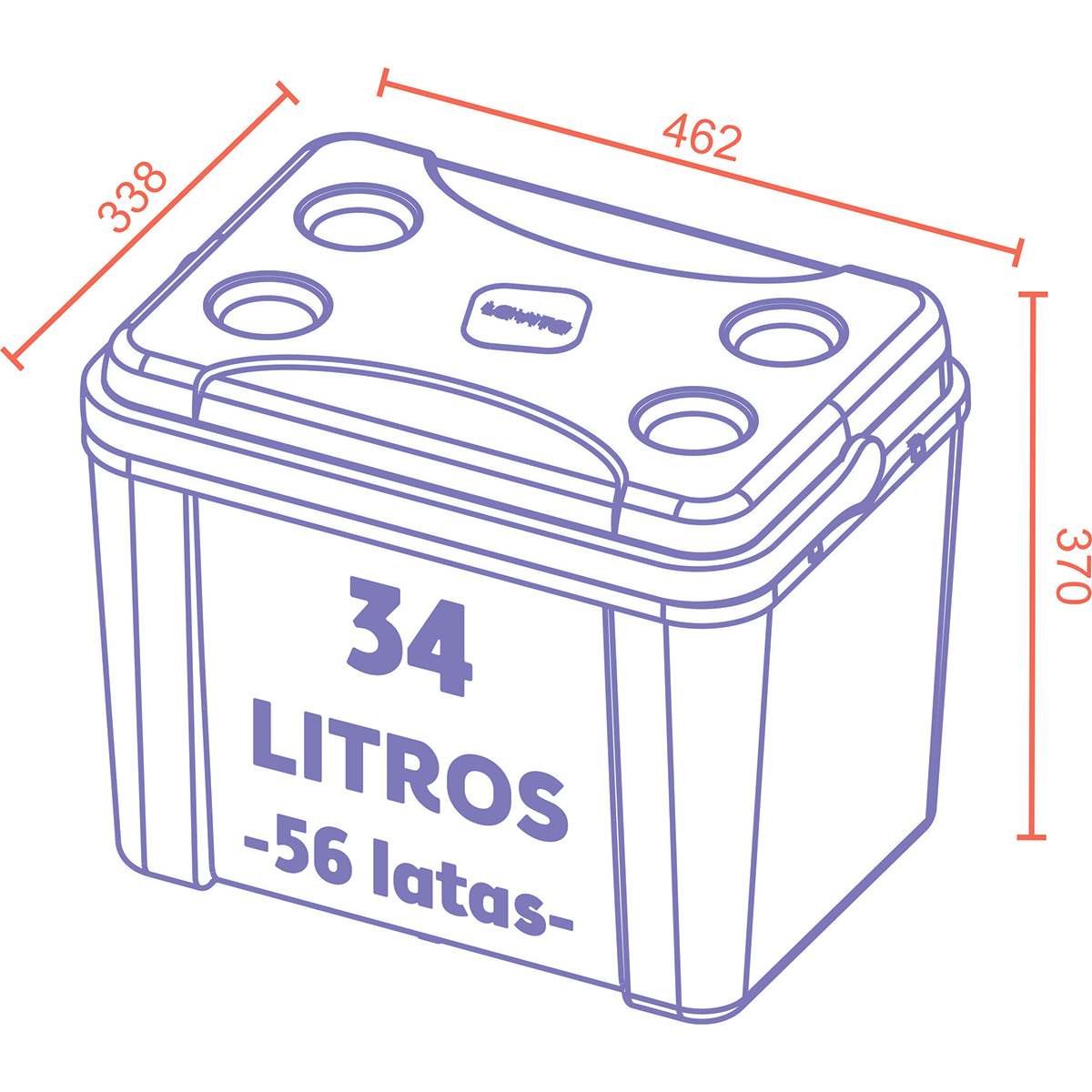 Caixa Térmica Lavita 34 Litros- Vermelha Travel - 3