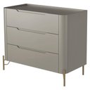Ver imagem 4 de Cômoda para Quarto Closet Orgânica 3 Gavetas Pés Industrial Dourado Bliss I03 Grigio - Lyam Decor