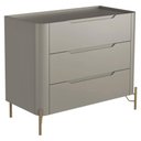 Ver imagem 1 de Cômoda para Quarto Closet Orgânica 3 Gavetas Pés Industrial Dourado Bliss I03 Grigio - Lyam Decor