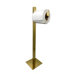 Porta Papel Higiênico de Aço Inox Dourado para o Chão Simples Fineza - 2