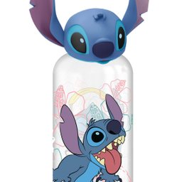 Garrafa 3d Stitch Disney Plástico Tampa Emborrachada 560ml - Tuut - 3