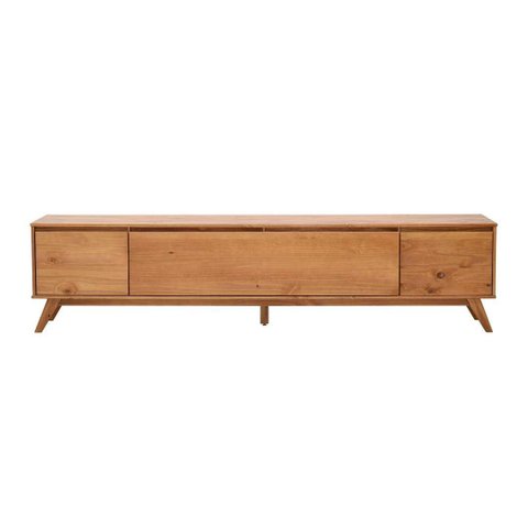 Rack de TV de Madeira Maciça 2 Portas 1 Porta Basculante 190cm Ride
