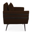 Ver imagem 4 de Kit 02 Poltronas Mari Suede Marrom Pés Palito de Ferro Preto - D’Rossi
