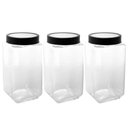 Ver imagem 1 de Kit 3 Porta Mantimentos de Vidro 2,2l com Tampa de Metal Preta Lyor Potes para Alimentos