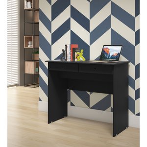 Escrivaninha para Computador 2 Gavetas Para Sala Quarto Escritório  Preto