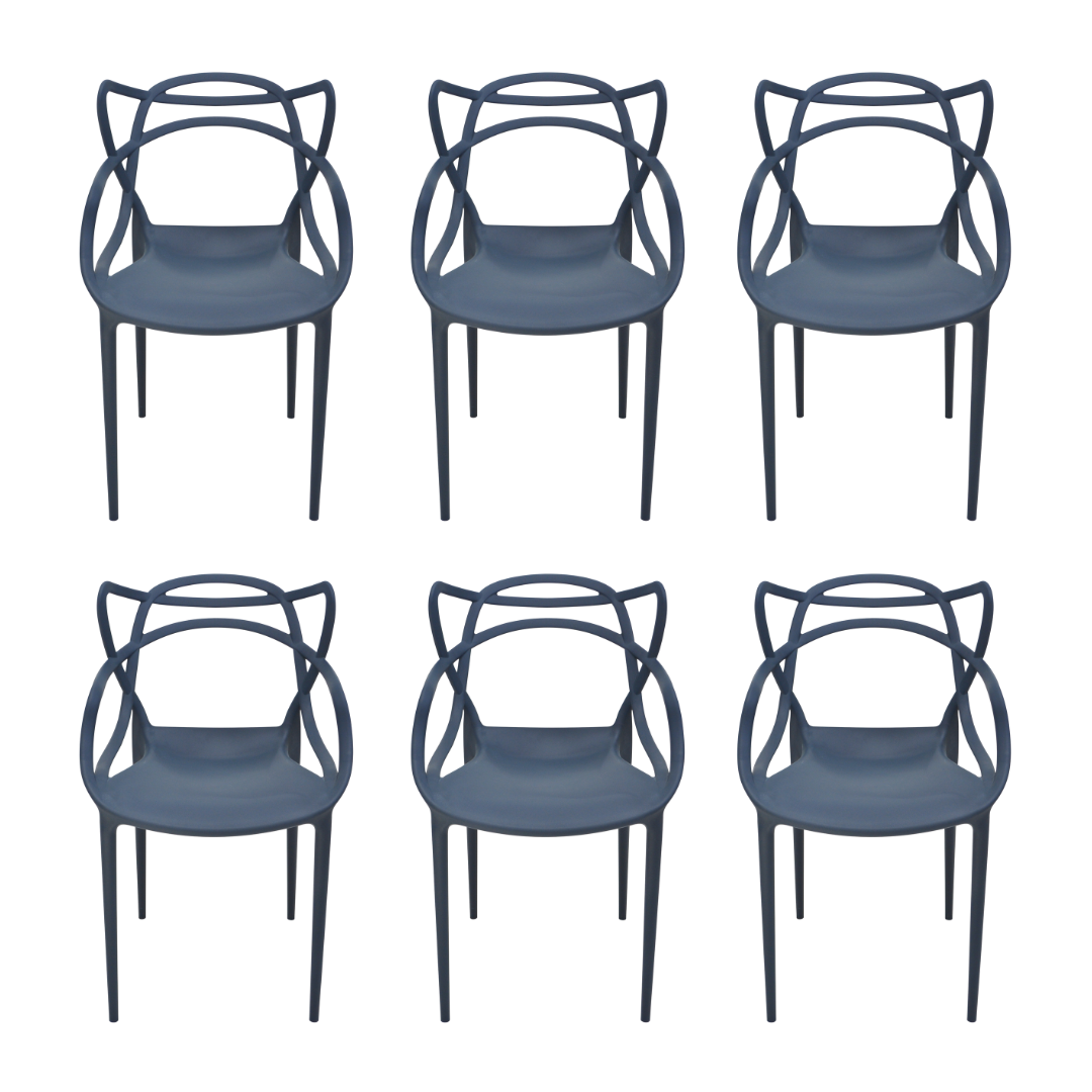 Cadeira Allegra Azul Petróleo - Kit com 6