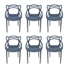 Cadeira Allegra Azul Petróleo - Kit com 6 - 1