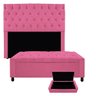 Kit Cabeceira e Calçadeira Liz P02 90 cm Solteiro Corano Pink - ADJ Decor - 1