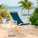 Ver imagem 2 de Espreguiçadeira Dobrável para Piscina ou Varanda - Madeira Maciça, com Braço, Natural