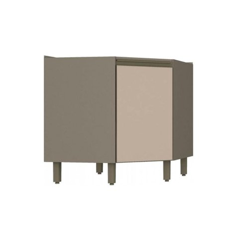 Módulo Cozinha Henn Connect Balcão Canto Oblíquo c/ 1 Porta s/ Tampo Duna/Cristal