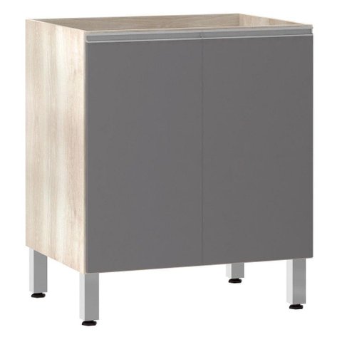 Balcão Sem Tampo 70cm Lis Legno Crem e Cinza Puro