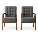 Ver imagem 3 de Kit 2 Poltronas Decorativas Sala com Base em Madeira Retro