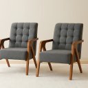 Ver imagem 7 de Kit 2 Poltronas Decorativas Sala com Base em Madeira Retro