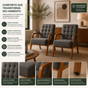 Ver imagem 2 de Kit 2 Poltronas Decorativas Sala com Base em Madeira Retro