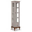 Ver imagem 1 de Cristaleira 1 Porta e Laterais em Vidro 3 Prateleiras 60110 Linz Móveis - off White/Imbuia Glazer