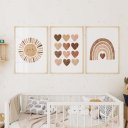 Ver imagem 3 de Kit 3 Quadros Decorativos Infantil - Boho Esperança NO2 - 30x40 - Moldura Madeira