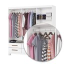 Ver imagem 7 de Guarda-Roupa 6 Portas 6 Gavetas com Espelho e Pés Denver Branco