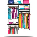 Ver imagem 1 de Roupeiro Aramado Quarto Pequeno Closet Feminino Solteiro 1,30m - Preto