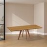 Mesa de Jantar Maisa Tampo Laminado Cinamomo e Pés em Madeira Maciça Natural 1,57m - 1