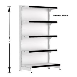 Gondola Centro 170 Fit Ate 3 Metros 1 Ponta Branco 35b Pe Preto - 4