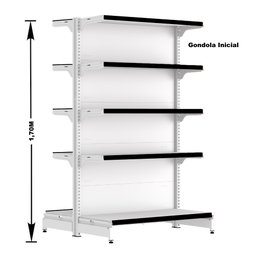 Gondola Centro 170 Fit Ate 3 Metros 1 Ponta Branco 35b Pe Preto - 2