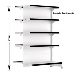 Gondola Centro 170 Fit Ate 3 Metros 1 Ponta Branco 35b Pe Preto - 3