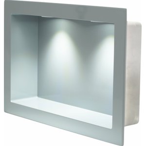 Nicho de Embutir de Mármore Sintético 30x50cm Cinza com Led Quanta Compositos Nicho de Embutir 30x50
