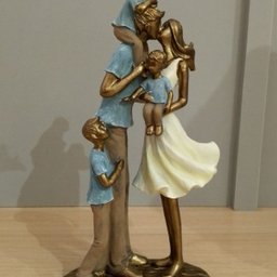 Família com 3 Meninos Escultura Decorativa Estatueta Resina - 9