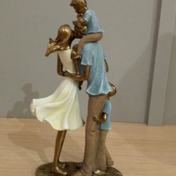 Família com 3 Meninos Escultura Decorativa Estatueta Resina - 5