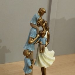 Família com 3 Meninos Escultura Decorativa Estatueta Resina - 7