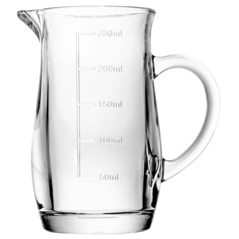 Jarra Medidora 250ml Lyor Vidro com Alça Bico Direcionador Receita Cozinha Graduada