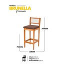 Ver imagem 3 de Banqueta Alta Brunella 99cm com Encosto Telinha Estilo Palha Linho Marrom - Desk Design