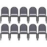 Kit 10 Cadeiras Hoteleiras Auditório Empilhável Sintético M23 Cinza - Mpozenato - 10