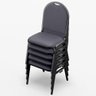Kit 10 Cadeiras Hoteleiras Auditório Empilhável Sintético M23 Cinza - Mpozenato - 5