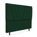 Ver imagem 3 de Cabeceira Estofada Casal Belgica 140cm Suede Verde