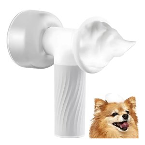 Escova de Banho Espuma Pet Cao Cachorro Gato Animal de Estimaçao Dispenser Automatico Usb Bateria Re