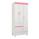 Ver imagem 6 de Guarda-roupa Wind 3 Portas Branco/rosa/branco - Demóbile