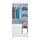 Ver imagem 3 de Guarda-roupa Wind 3 Portas Branco/rosa/branco - Demóbile