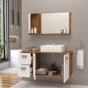 Ver imagem 2 de Conjunto Gabinete Banheiro Lisboa MDF 80cm com Cuba e Espelheira:Branco